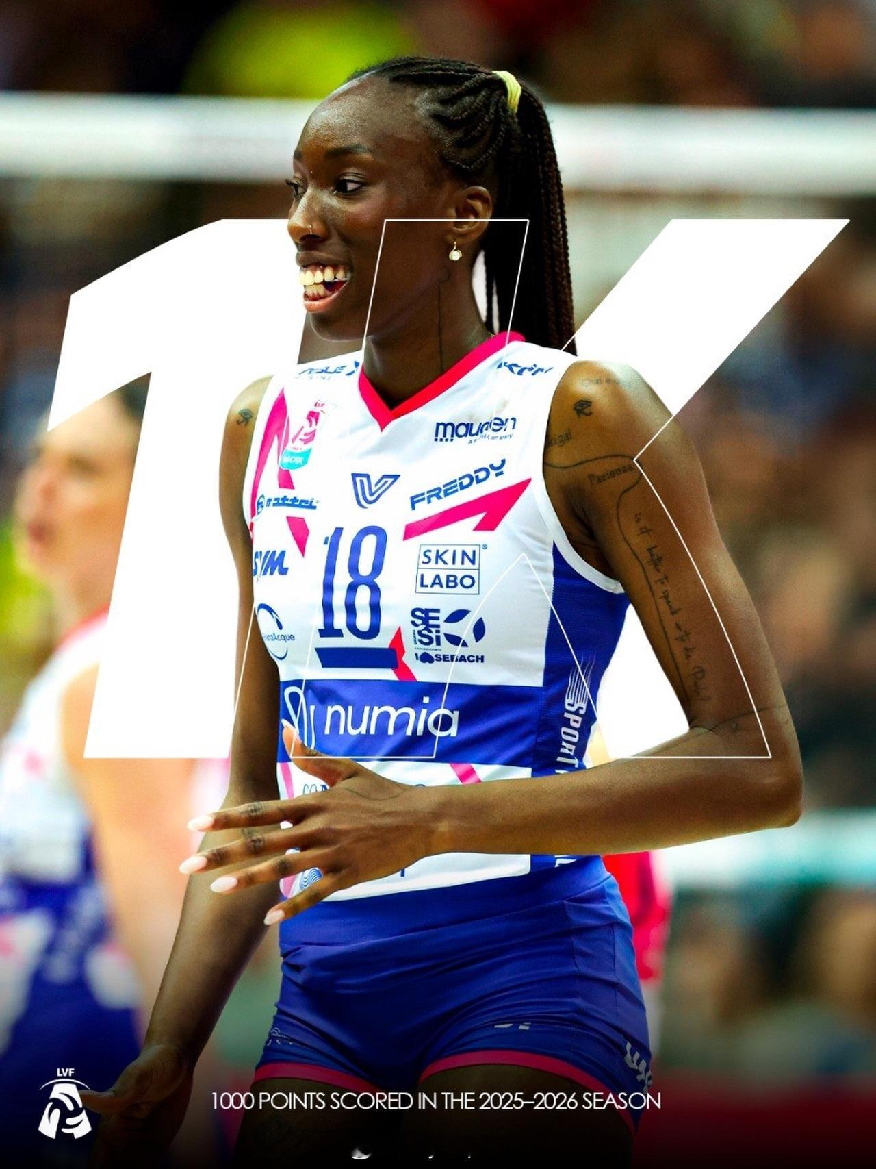 国际排坛动态 在与科内决赛的第三回合比赛中，埃格努斩获34分，本赛季得分达到10