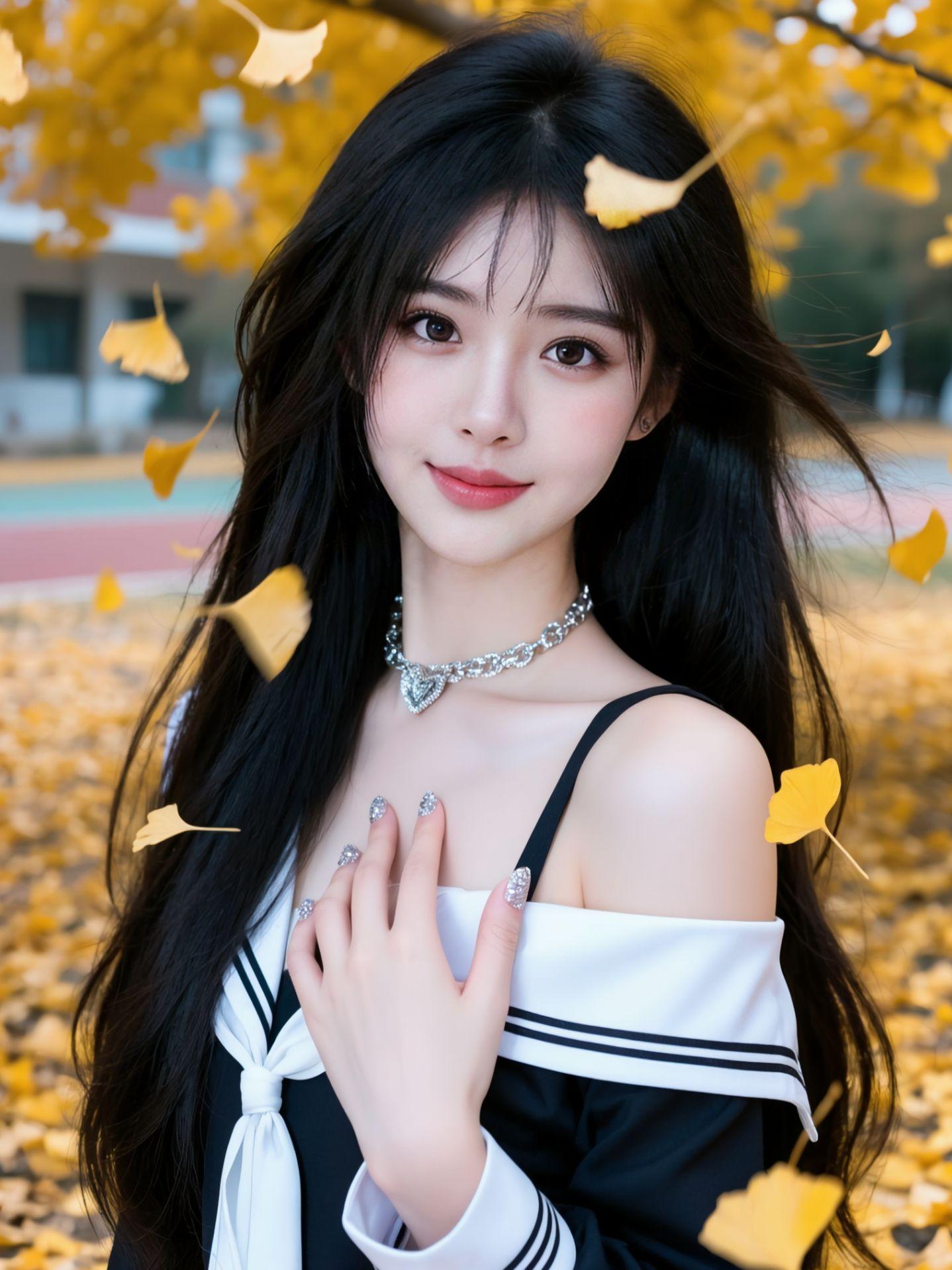 AI日系银杏写真  原来ai写真可以这么美  谁拍谁好看 美出高级感