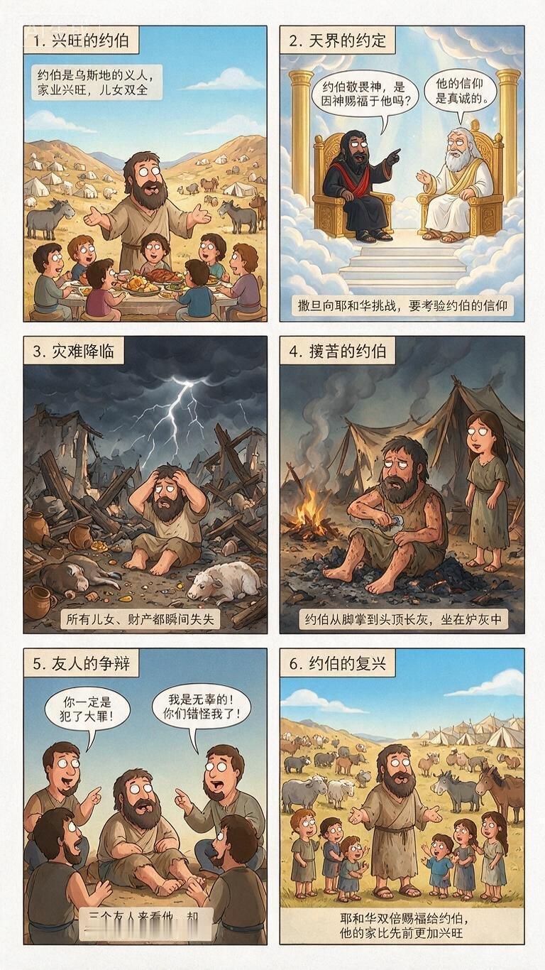 对西方社会来说最著名的歌颂苦难的故事，某人遭受这么多苦难，只是上帝和撒旦打赌吗？