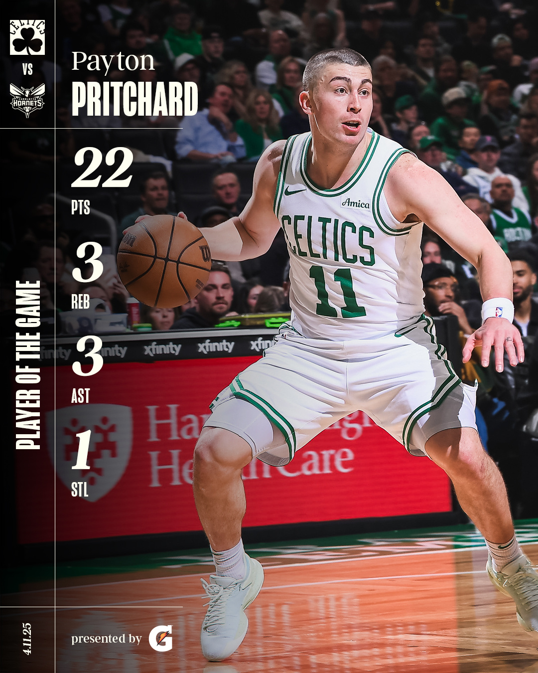凯尔特人国度 Player Of The Game : Payton Pritc