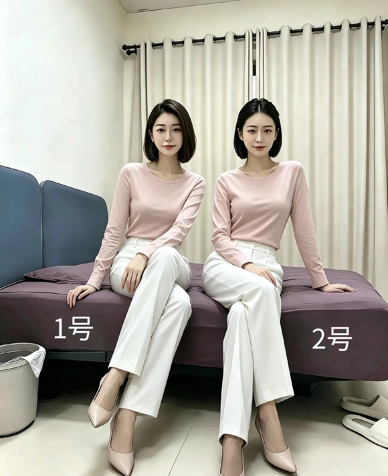 姐姐35岁，妹妹25岁，考考你的眼力，猜猜几号是姐姐？几号是妹？姐的年龄是个谜