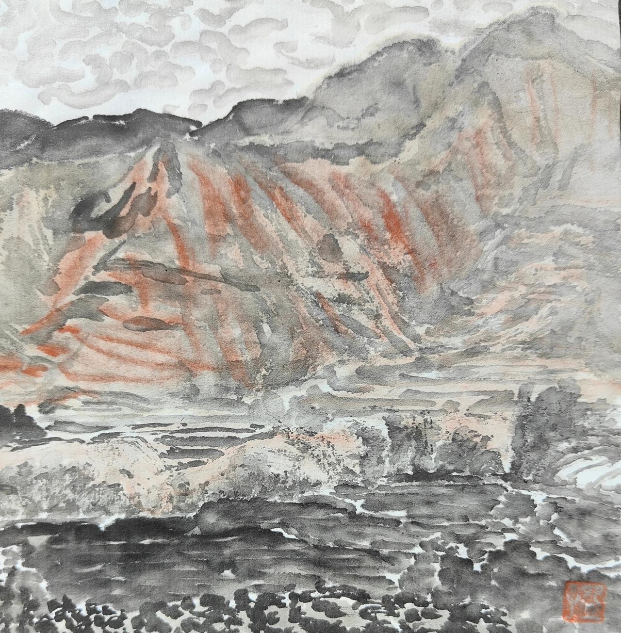碗子的纸片水墨《路上的风景》