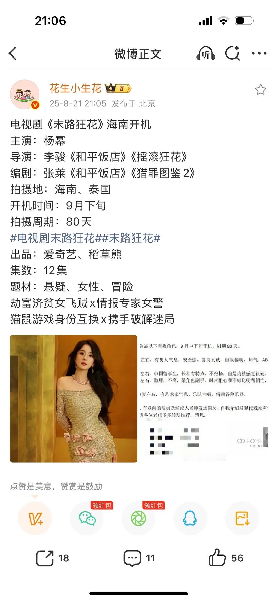 电视剧《末路狂花》 海南开机 杨幂 ​​​