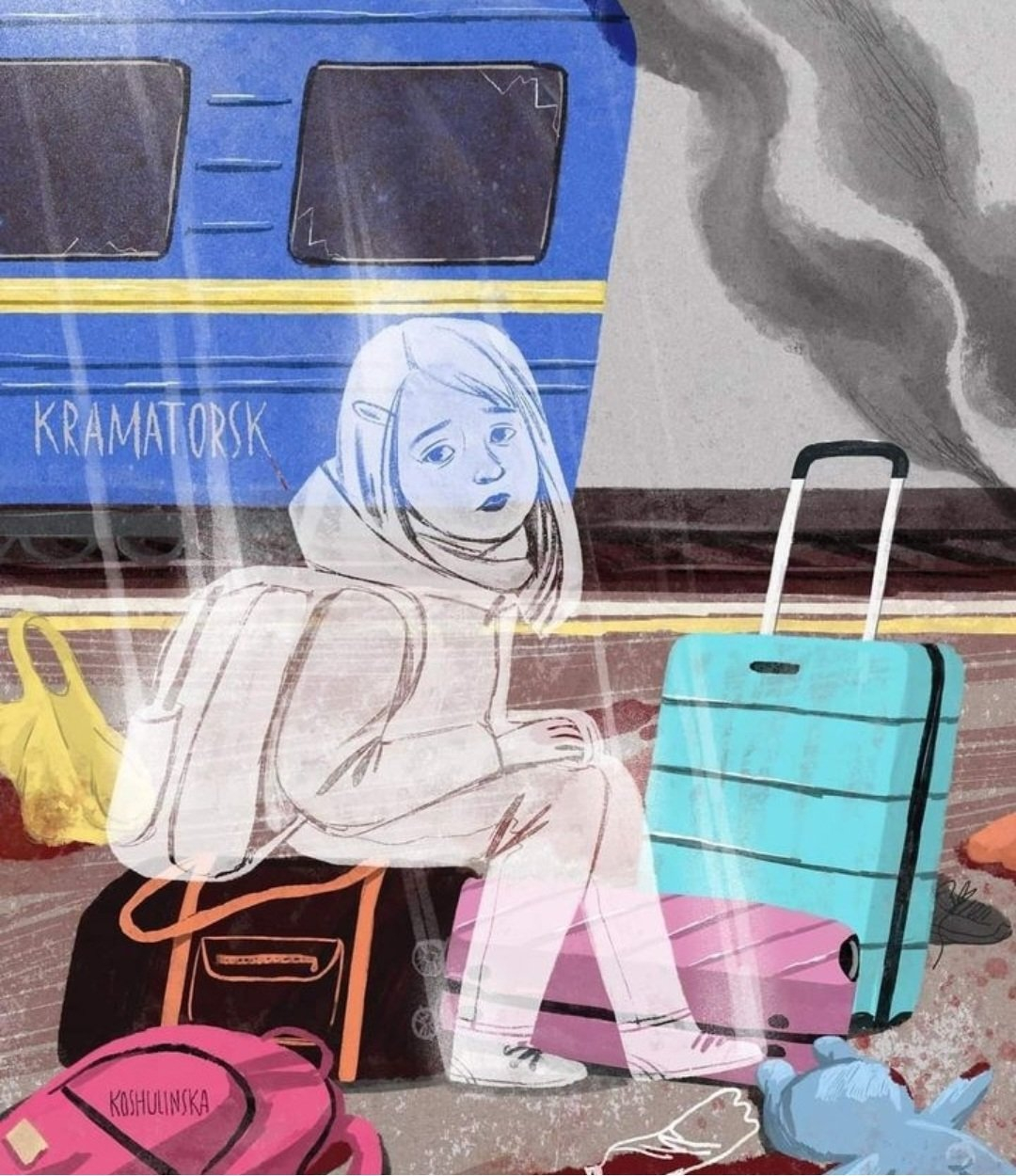 2022年4月8日，俄罗斯袭击克拉马托尔斯克火车站，当时数千名平民正在那里等待疏