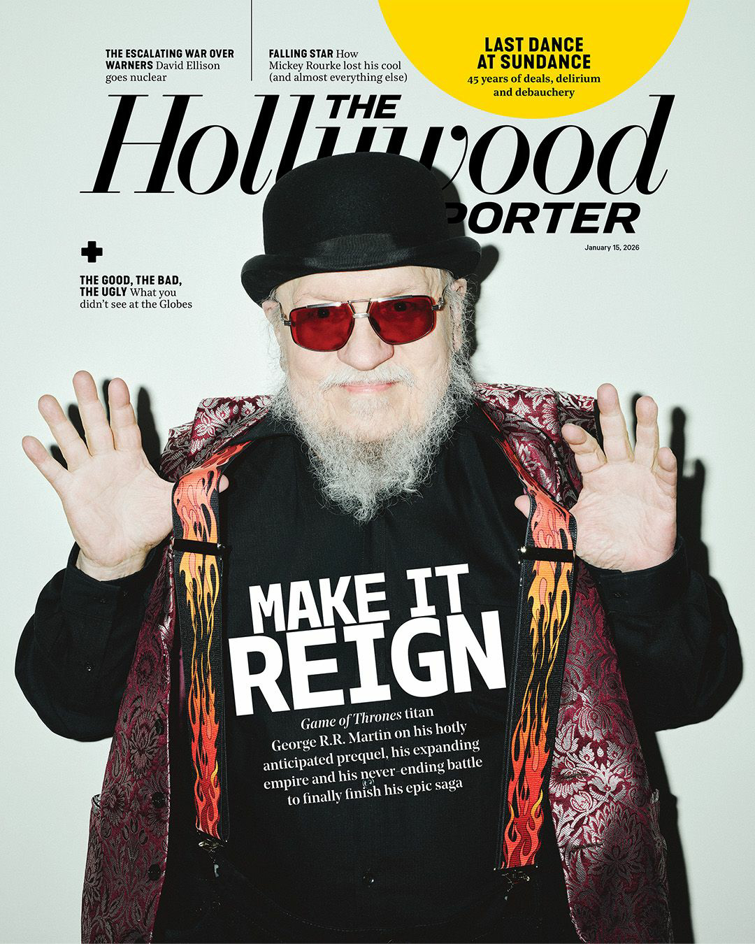 如此花哨~~乔治·R·R·马丁大爷登上本周《THR》封面及写真美图大赏！他被迫谈