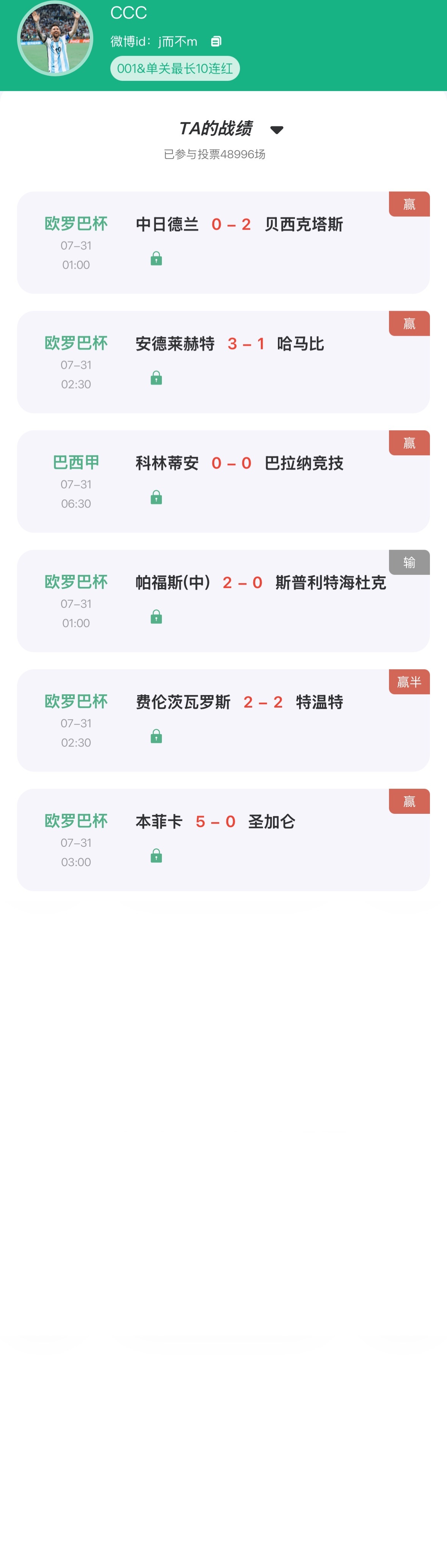【“猜球”—-民间高手】去年季冠昨日001单关3场全红，竞彩6中5！去年季冠昨日