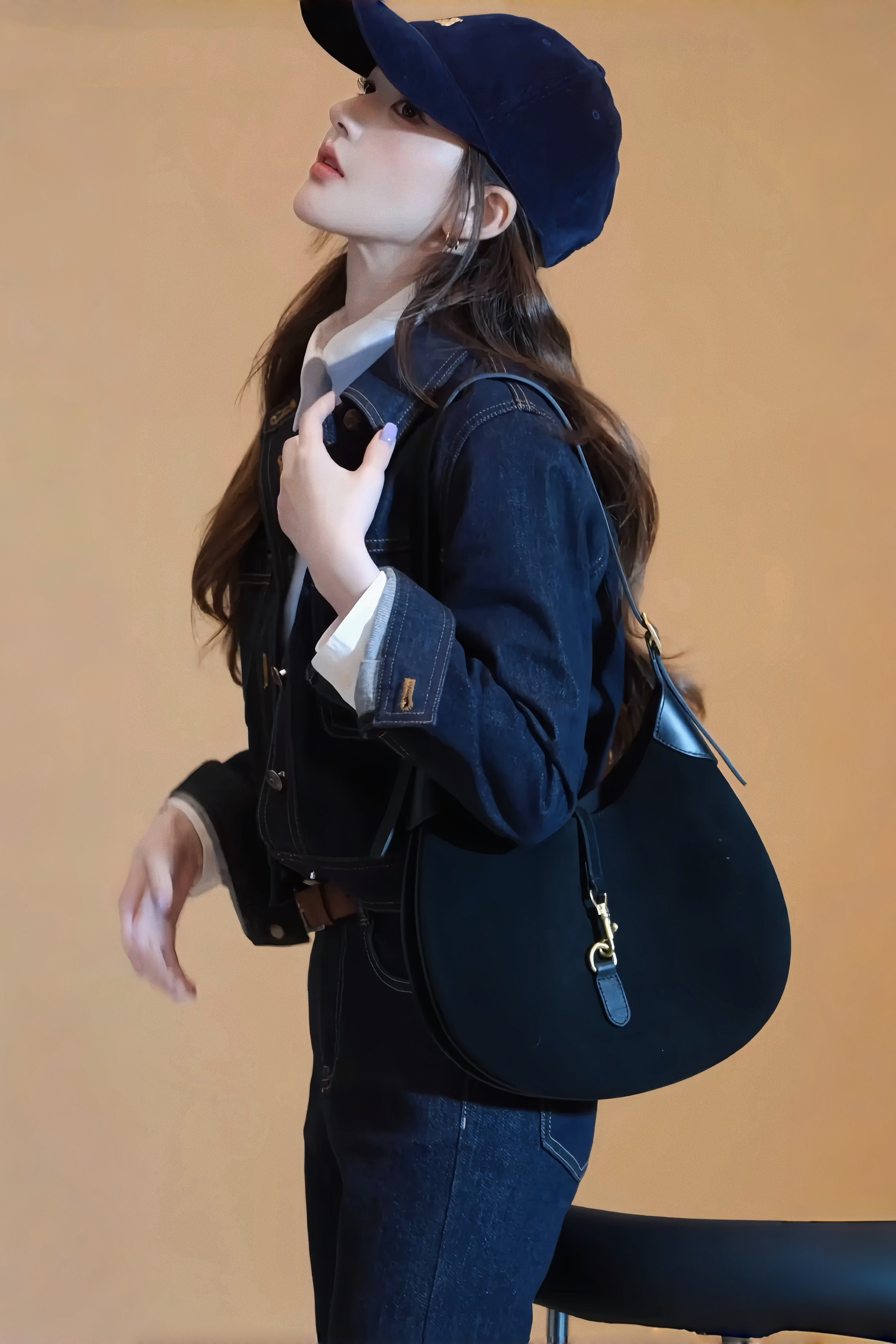 太美了，Americano，牛仔套装能穿这么时髦太难得了 