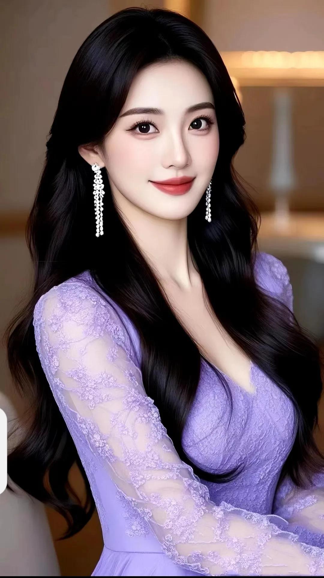 紫衣美人，如梦如幻。欣赏绝世佳人 红颜美女风彩