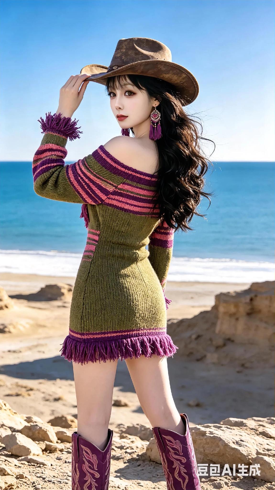 那背影 是行走的山水画，是流动的雕塑 阳光为她镶上金边，每一步都踏出诗意的韵律。