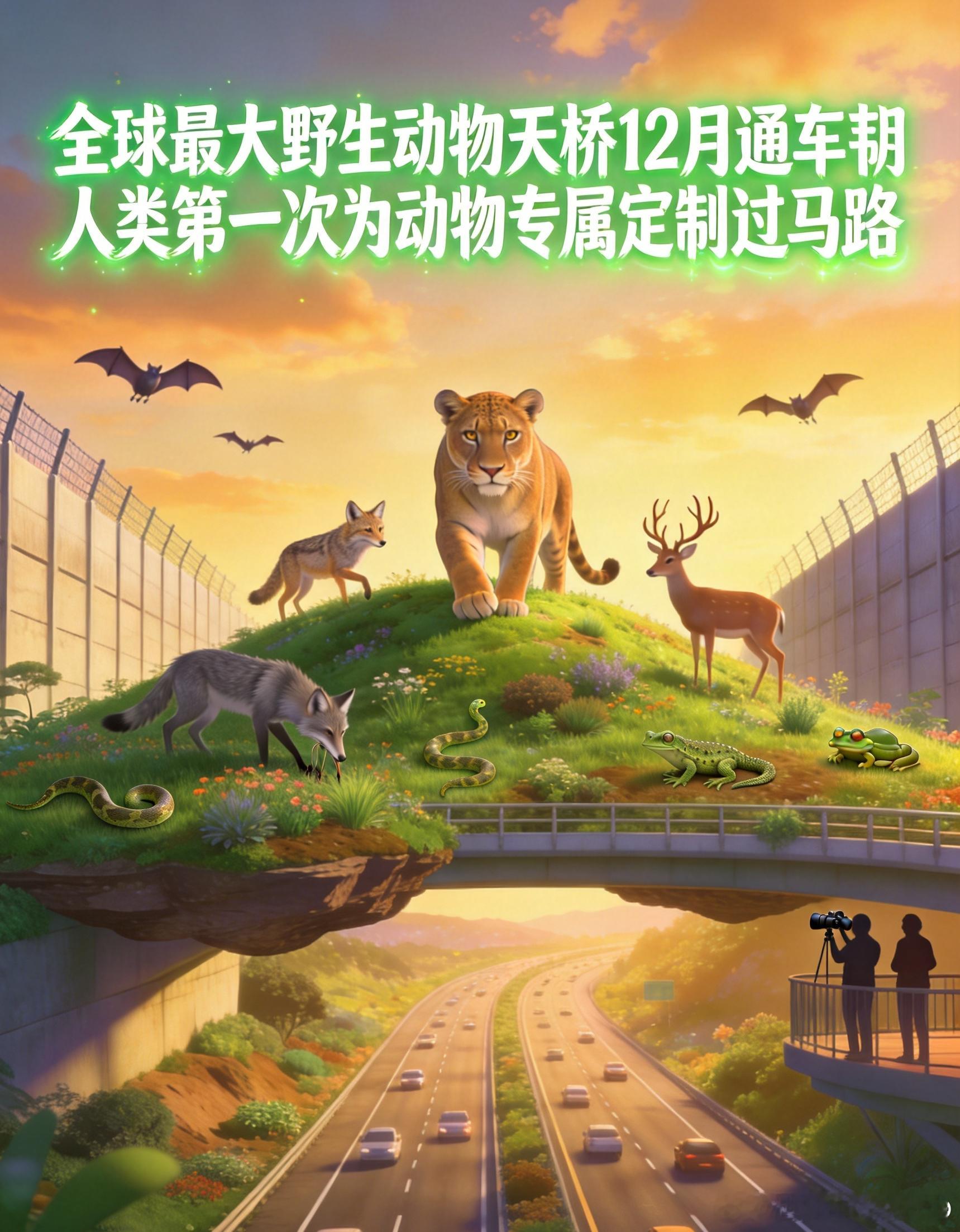 一条专属于动物的天桥，今年12月份终于要开放啦！🌿 一条高速公路，切断了两个世