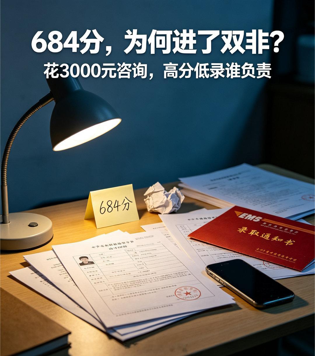 684分学霸被3000元高报咨询坑惨了！原本稳上211双一流名校的顶尖分数，被志