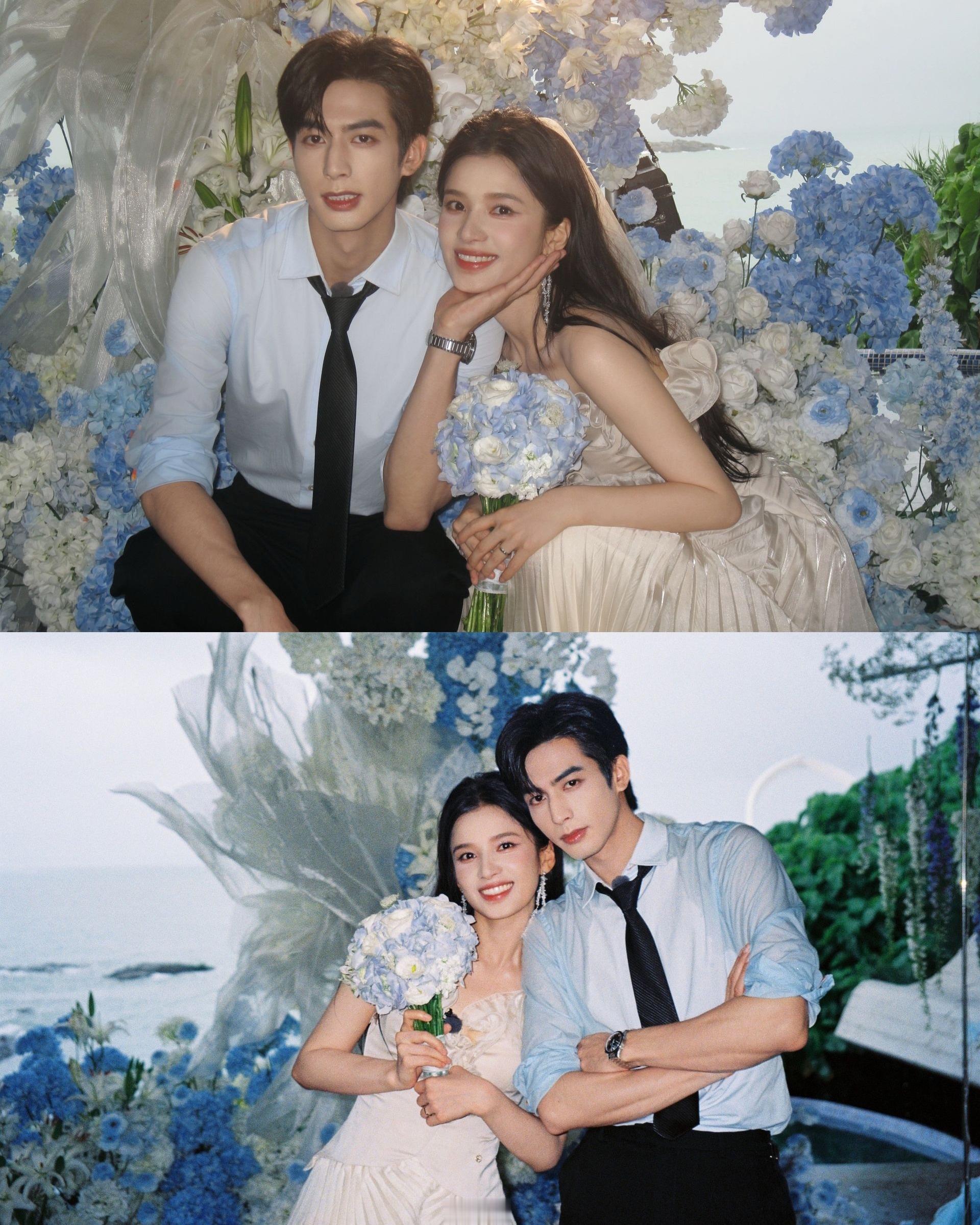 omg 是陈异苗靖婚礼拍立得 紧紧相依的拥抱