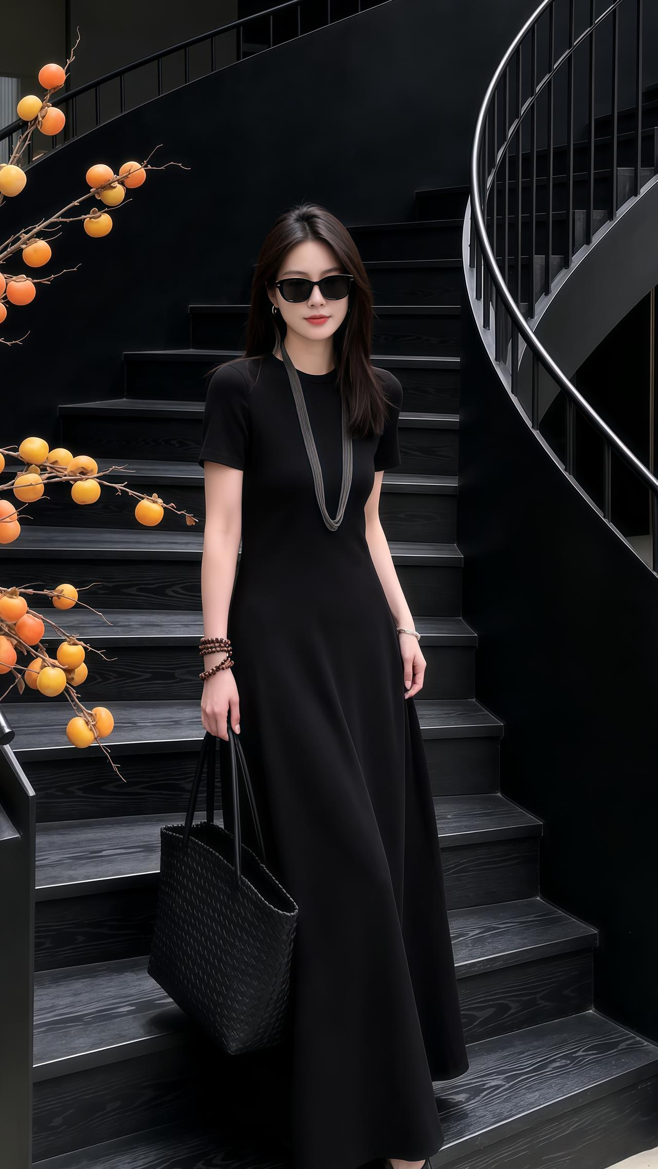 今日份高智感look 黑长裙 高知女性穿搭 韩系穿搭高级感穿搭