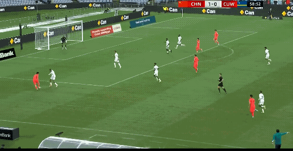 比赛第60分钟张玉宁也进球了，国足暂时2：0领先库拉索，这是国足吗？竟然60分钟