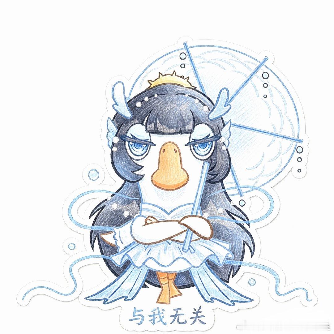 鹅鸭江湖二创～在鹅鸭杀选好门派了～鹅鸭江湖 清冷仙气的蓬莱小鸭手持油纸伞表面温婉