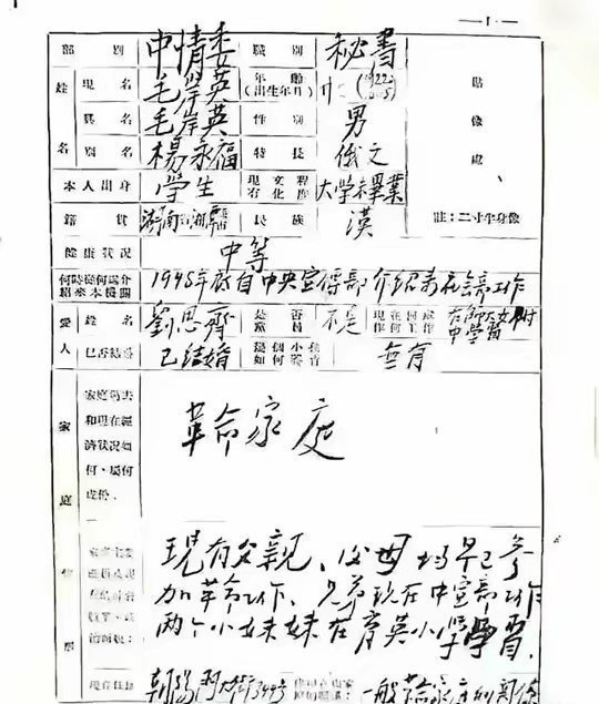 第一位报名参战的抗美援朝志愿军——毛岸英，入朝作战之前的亲笔书写…… ​​​