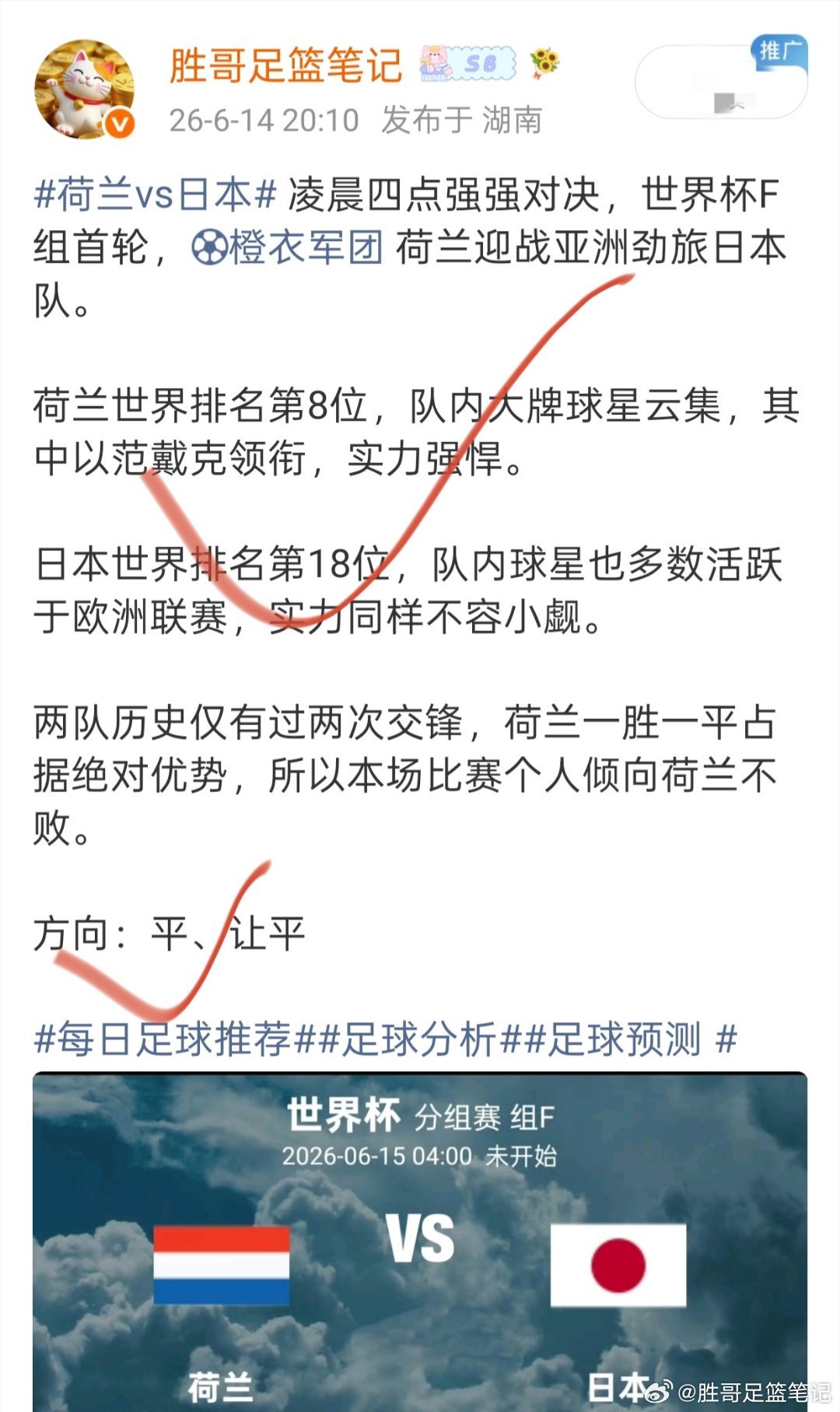 昨天荷兰对阵日本写作业前做了大量功课，这功课不是白做的，跟我分析的一样。日本真可