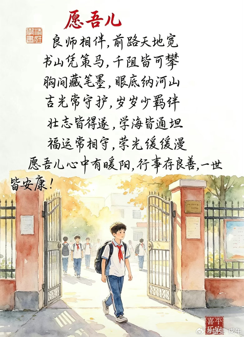 祝愿各位粉丝的子女：金榜题名，事业进步，家庭和睦，更上层楼[good][good
