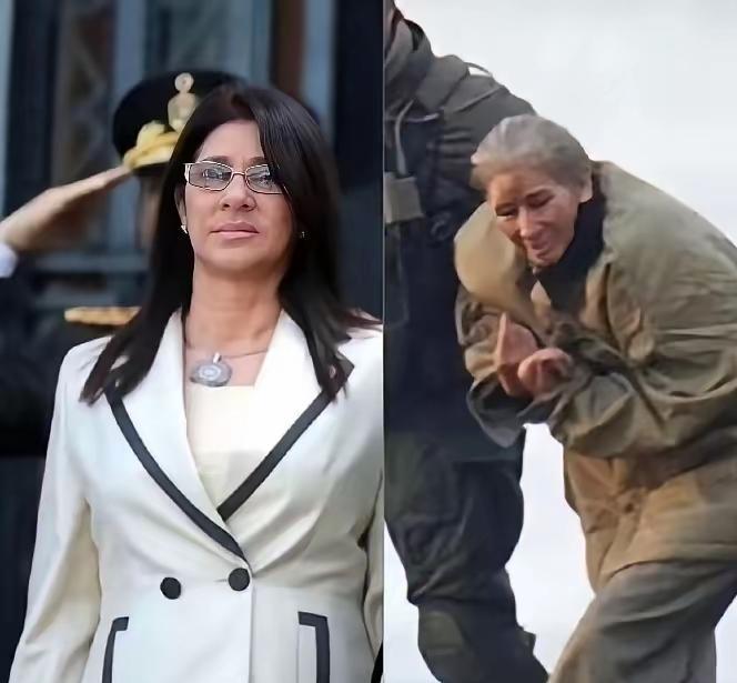 悲哀！
委内瑞拉总统夫人接受什么样的挑战？
身着剪裁利落的白色套装，脚踩黑色细高