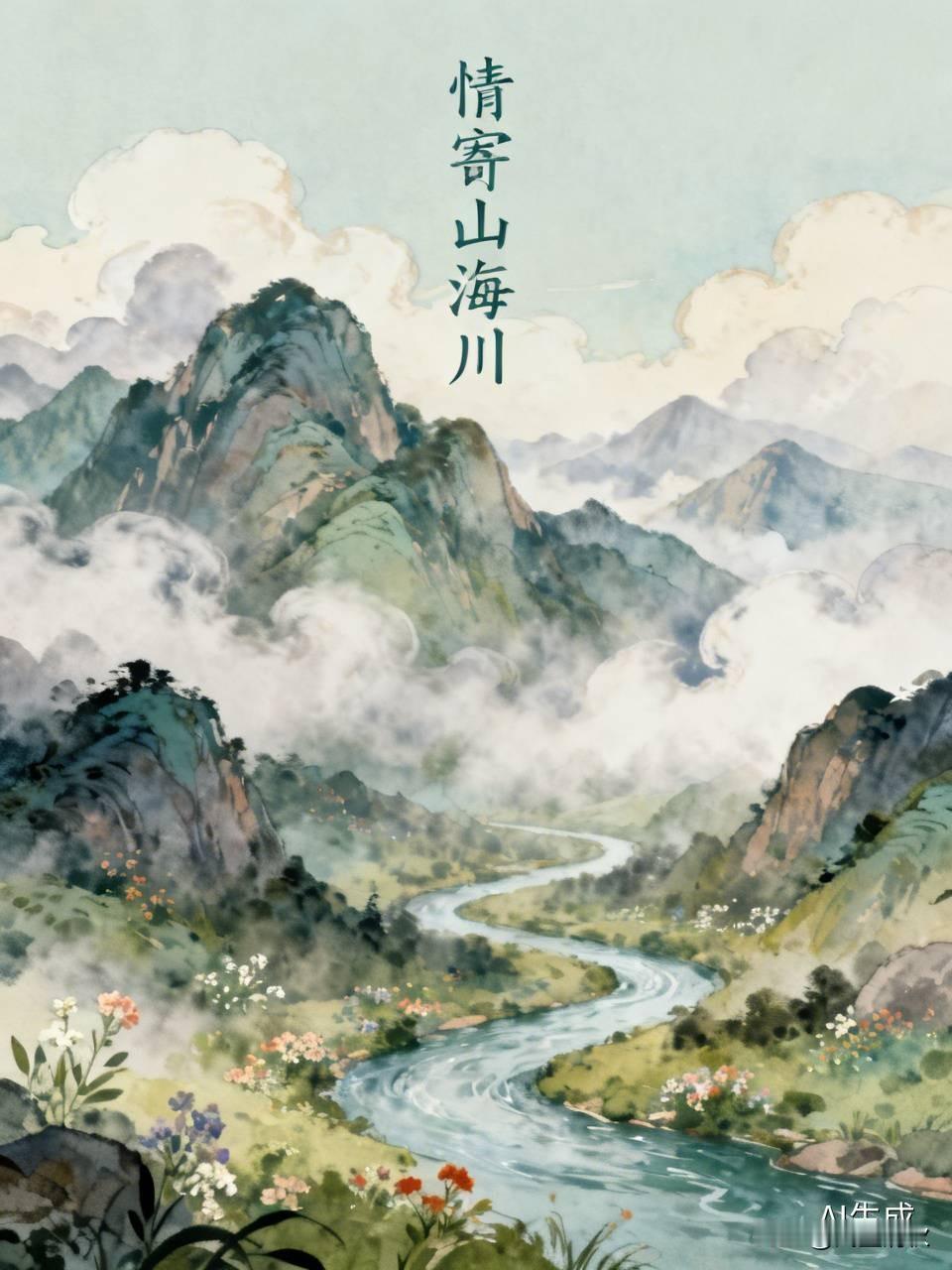 《情寄山海川》

浅欢伴朝暮，
厚意越山海。
​朝暮共烟火，
余生伴山河。‌
​