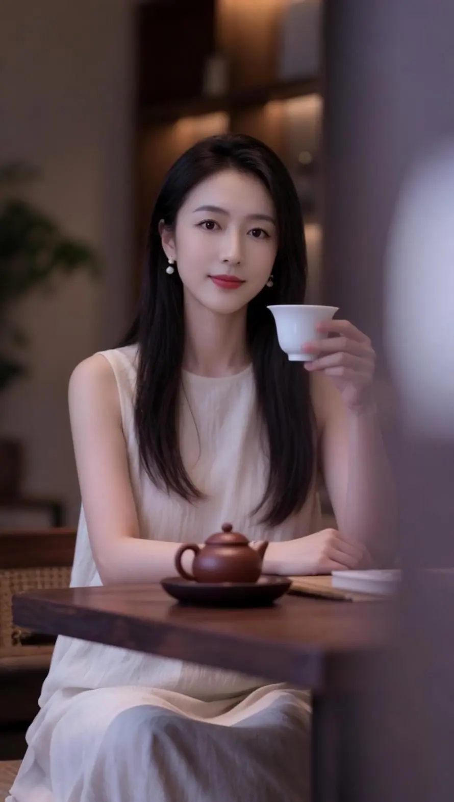 AI素衣品茶照 ai创作