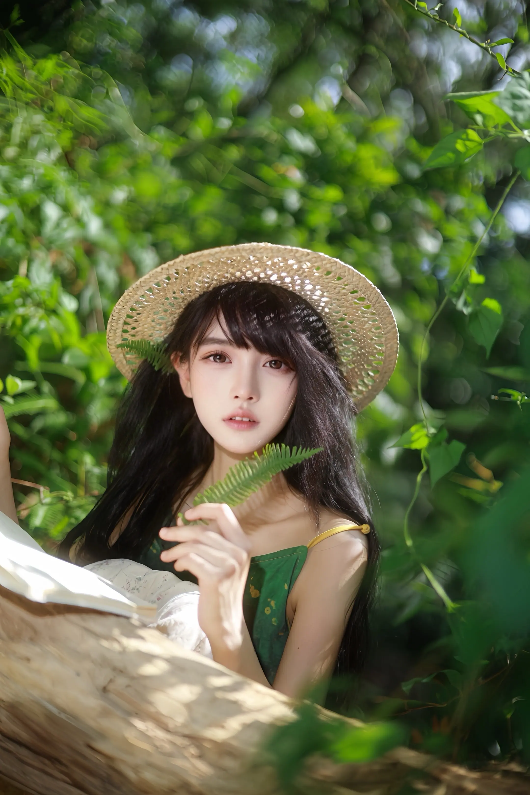 Serenity dwells in green woods.