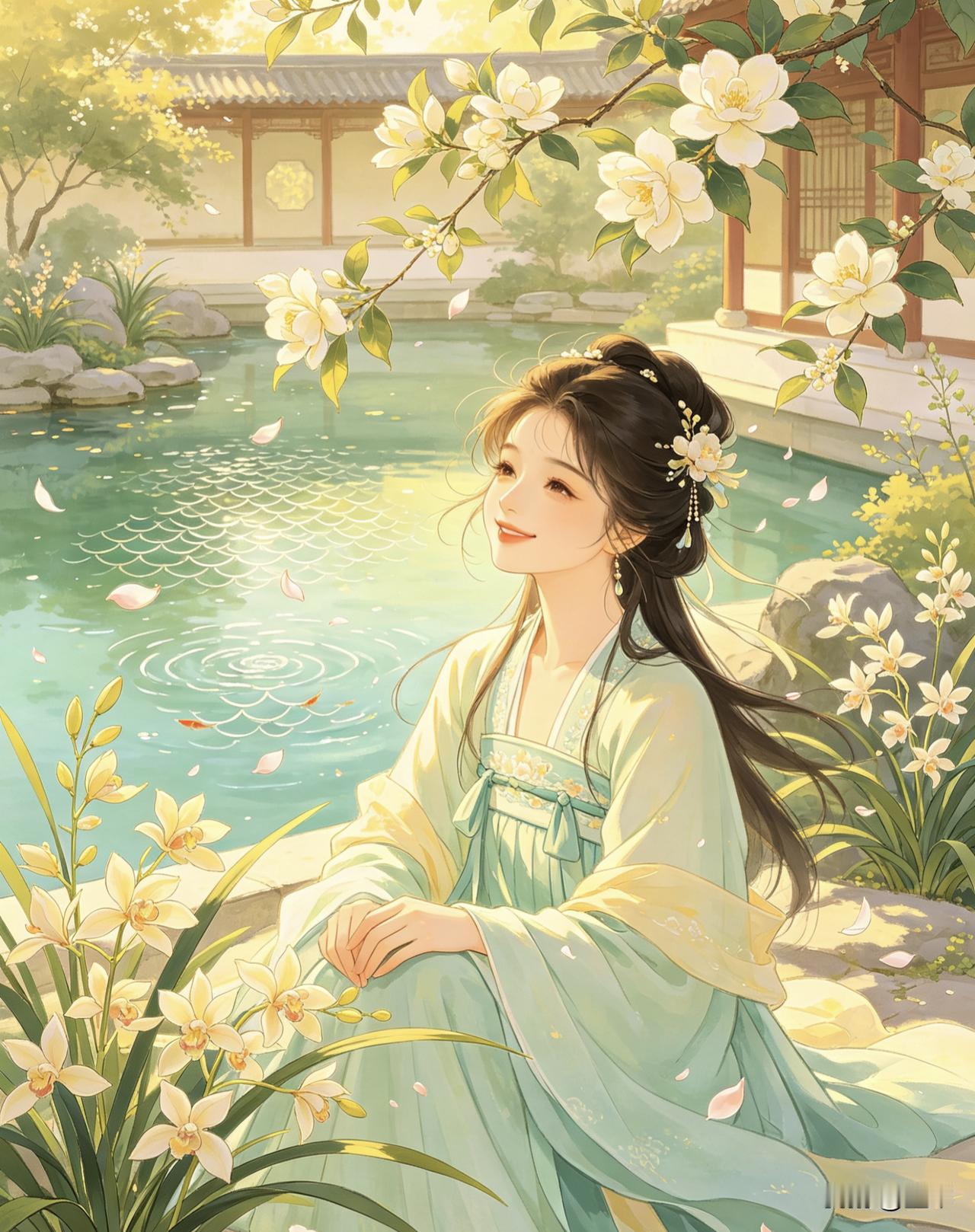 寄小女生辰

墨琴
 

院里栀兰着眼新，南塘水满跃鱼痕。

吾家有女芳华冠，岁