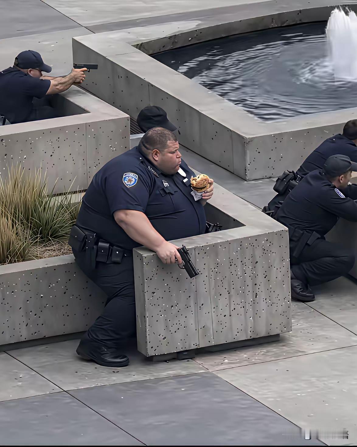 美国警察队伍里正在发生一场大规模的“工伤”。不是枪伤，是“吃伤”。

从外观上看