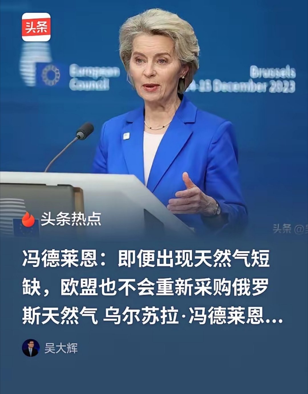 有意思！她的本意是，欧盟不会直接从俄罗斯买能源，但可以经中间商加价后再买。 