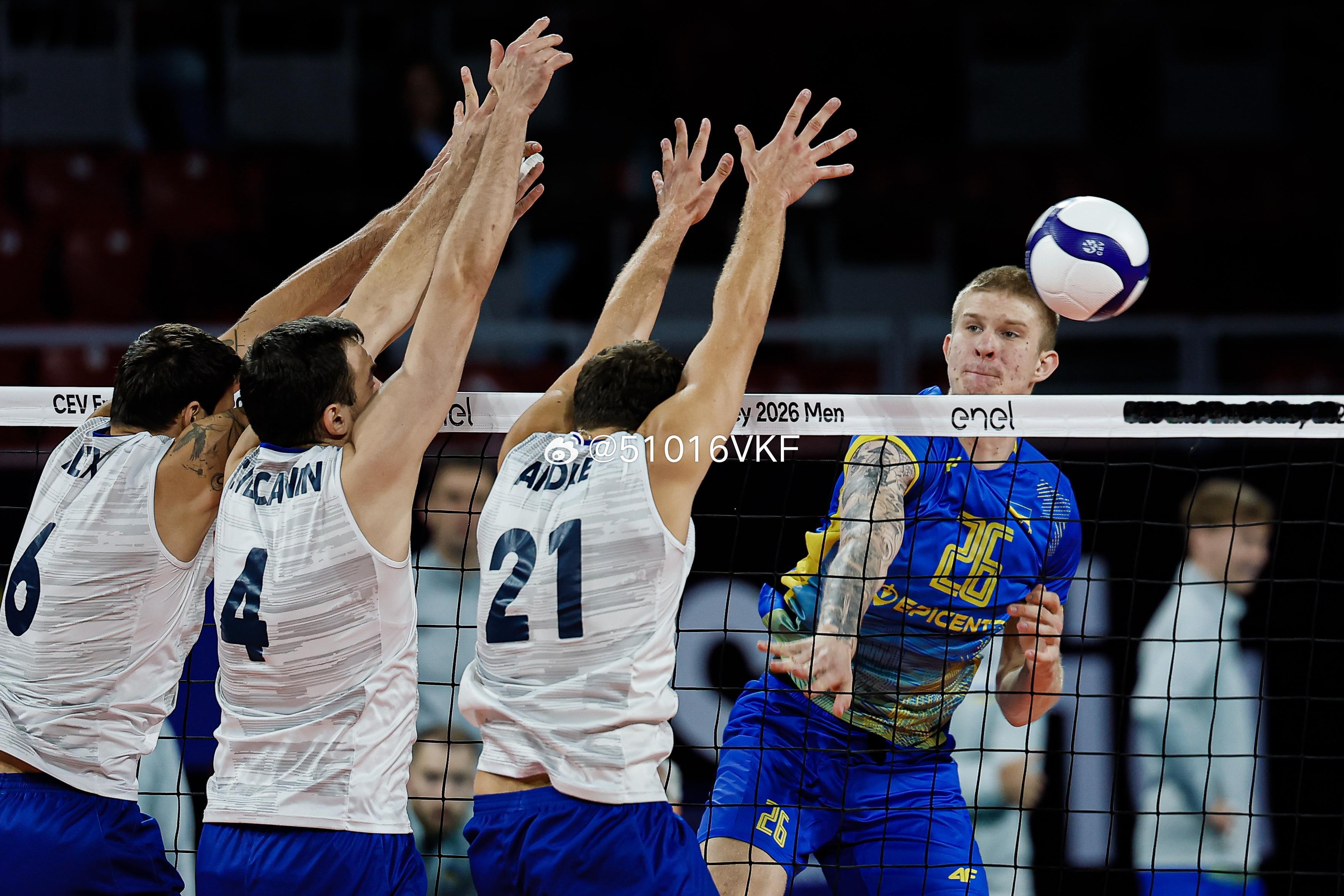 世界男排资讯  2026  男排欧锦赛PoolB乌克兰🇺🇦3-0葡萄牙🇵?