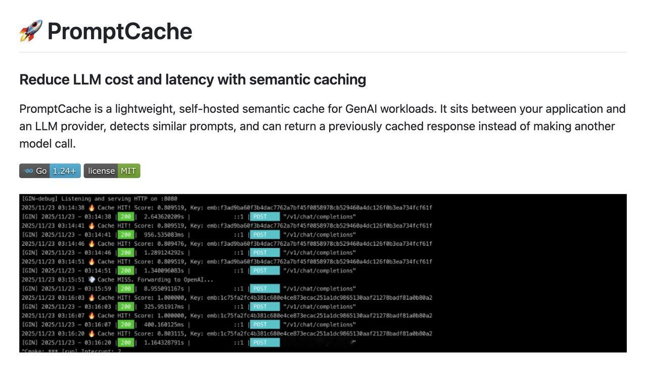 【PromptCache：让 AI 学会“记性”的省钱术】这是一个 Go 语言编