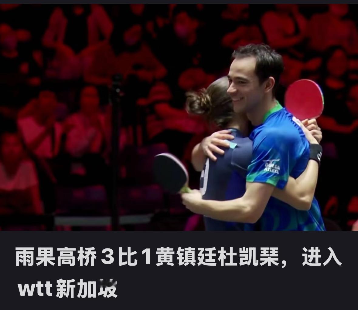 雨果/高桥情侣搭档打进混双决赛后拥抱庆祝🪅——决赛对阵林钟勋/申裕斌！
2月2