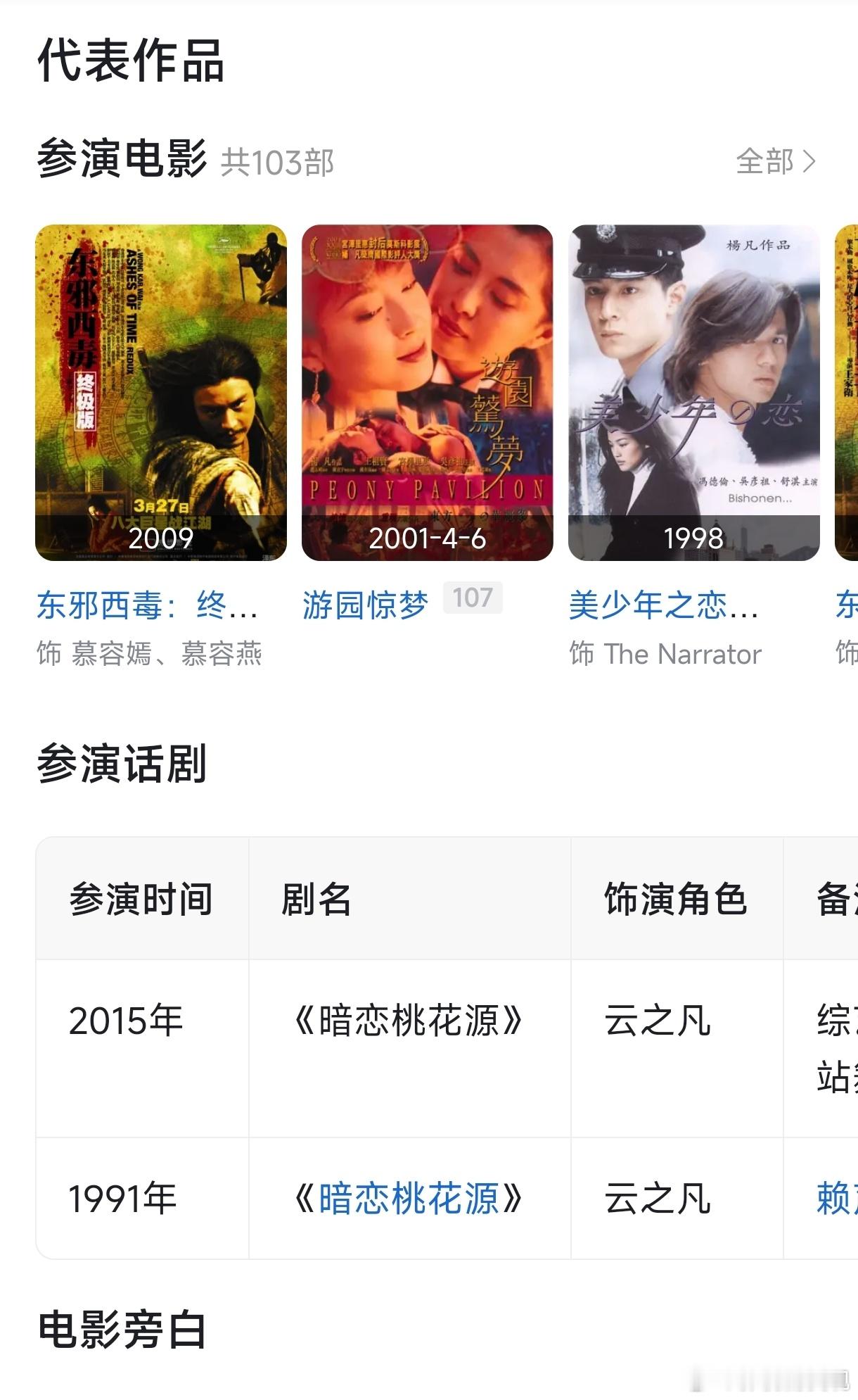 好演员从不无缝进组林青霞从影二十年拍了103部作品，一年拍五部电影，谁还敢说她不