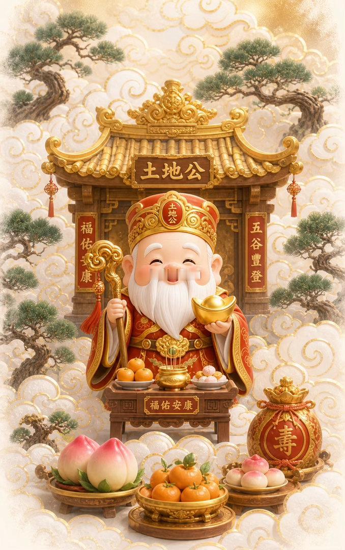 祭拜土地公，大金元宝最好，配些小酒糖果🍬顺带帮忙清理一下庙的卫生，会对你有好处