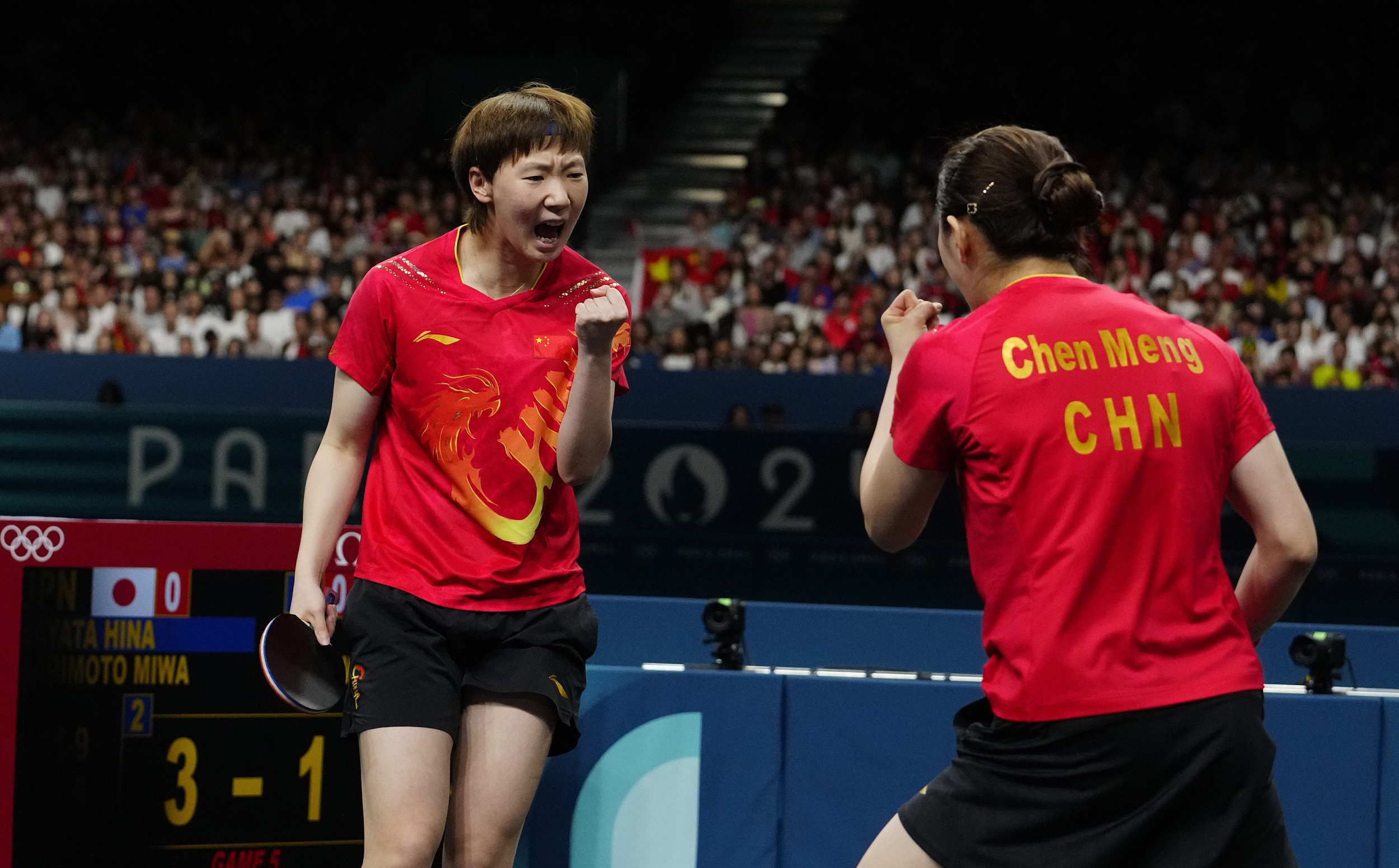#国乒女团vs日本女团#乒乓球女团决赛：陈梦/王曼昱3-2逆转，中国1-0日本巴