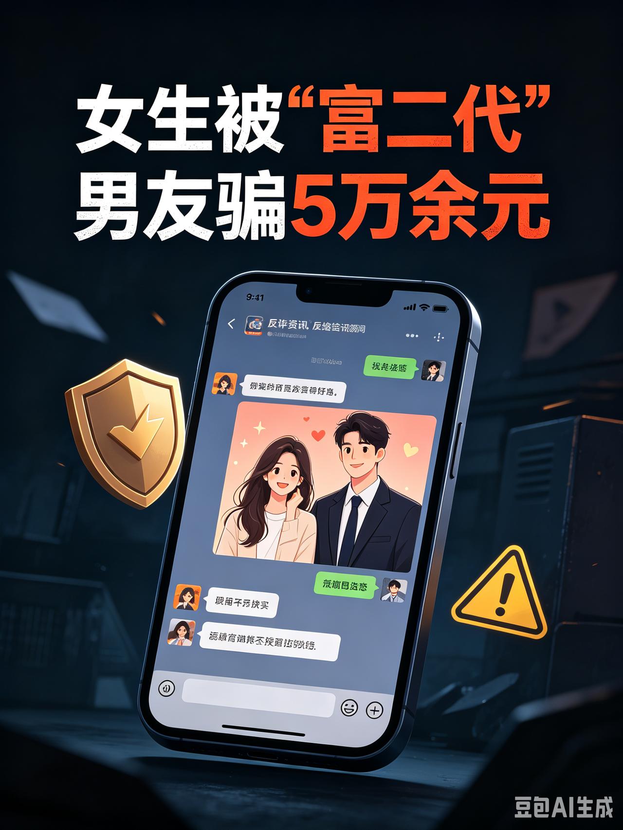 网恋遇上“富二代”男友，女子被骗5万余元，婚恋杀猪盘一定要警惕
 
网上邂逅家境
