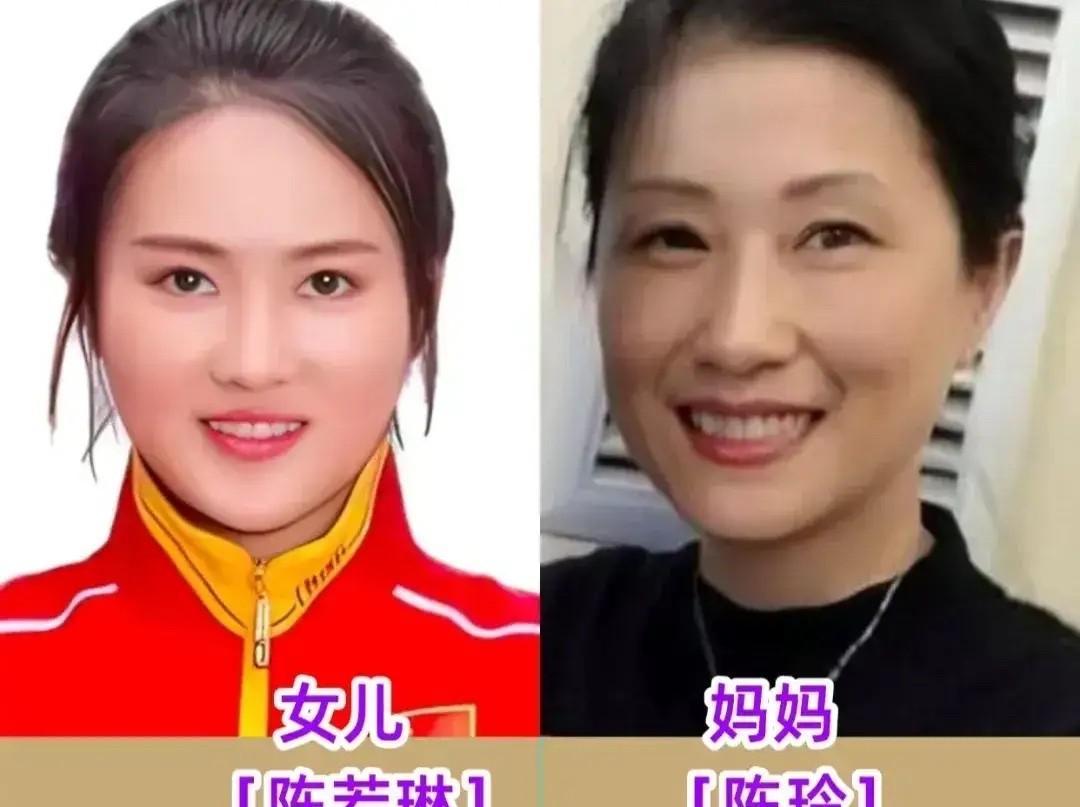 世界冠军陈若琳妈妈很漂亮，世界冠军全红婵妈妈很漂亮，世界冠军郭晶晶妈妈很漂亮。