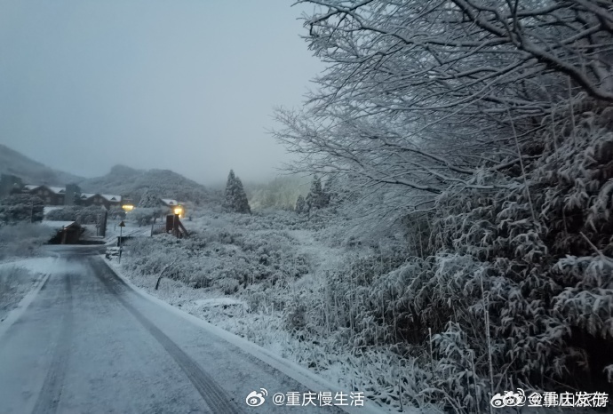 #金佛山大地换上了银装#昨日南川​金佛山初雪如约而至，为大地换上了银装。听说遇到