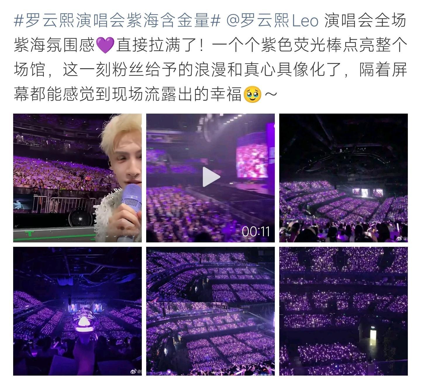 罗云熙演唱会紫海含金量全景实拍绝美紫海，星光涌动，双向奔赴的氛围感直击人心 