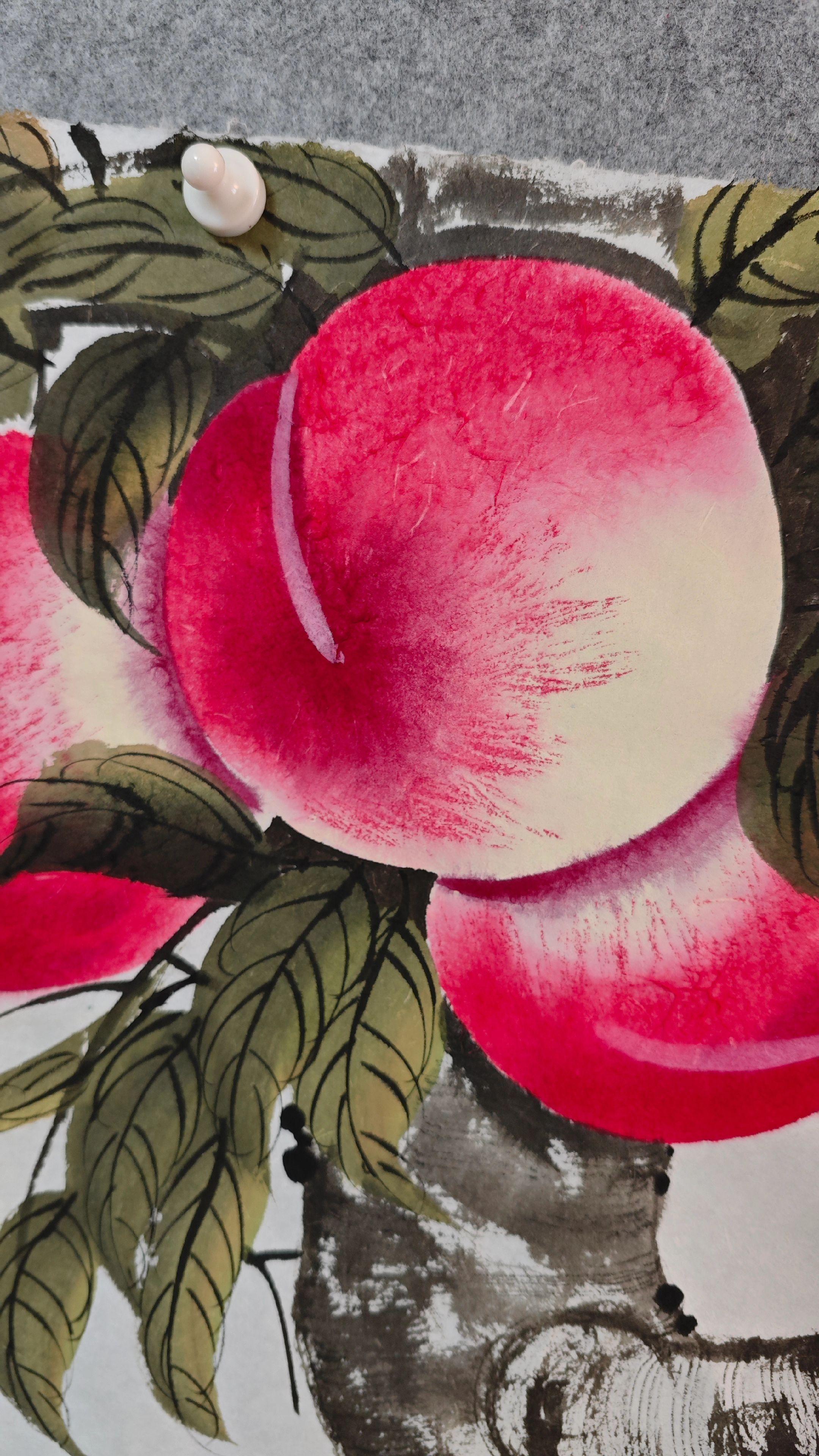 仙桃。   南山仙寿图    ，客订四尺仙桃