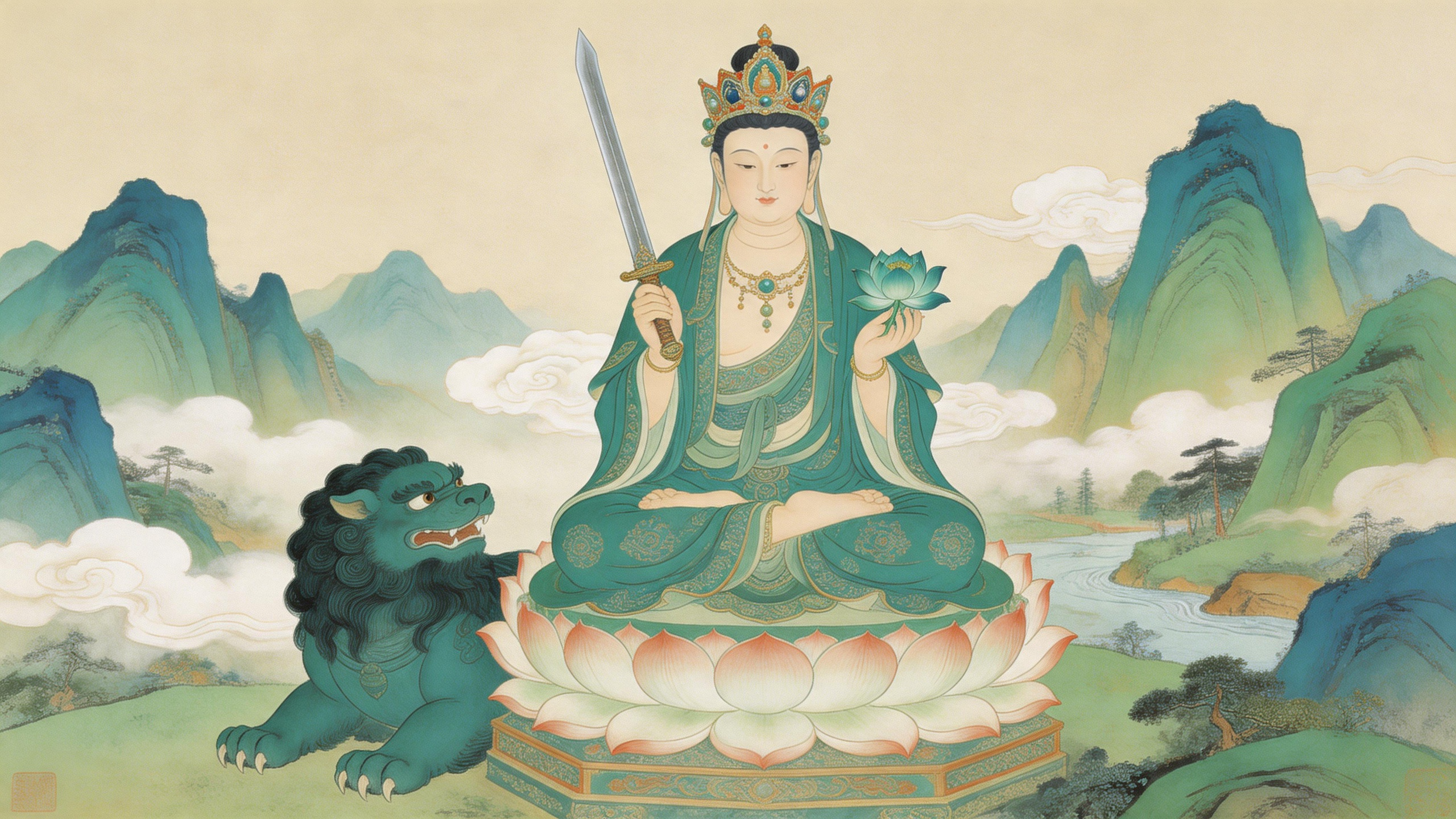 感恩文殊，慧启前路；福运绵长，万事皆安。 