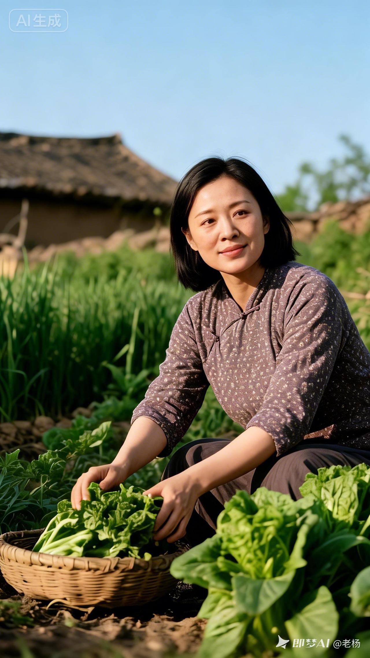 田园劳作，收获满满，笑看丰收！🌾🥬🌿