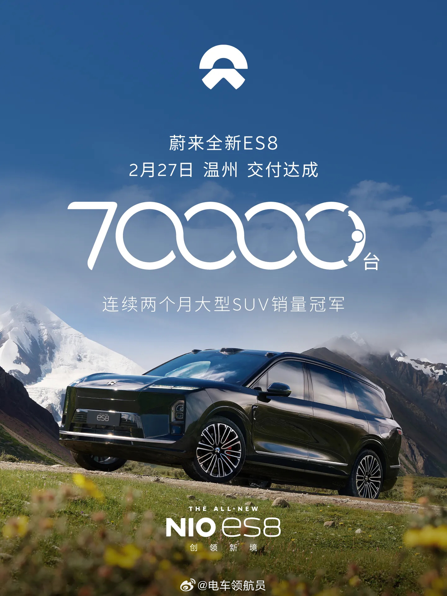 集齐九宫格了蔚来蔚来es8蔚来ES8交付第九万台