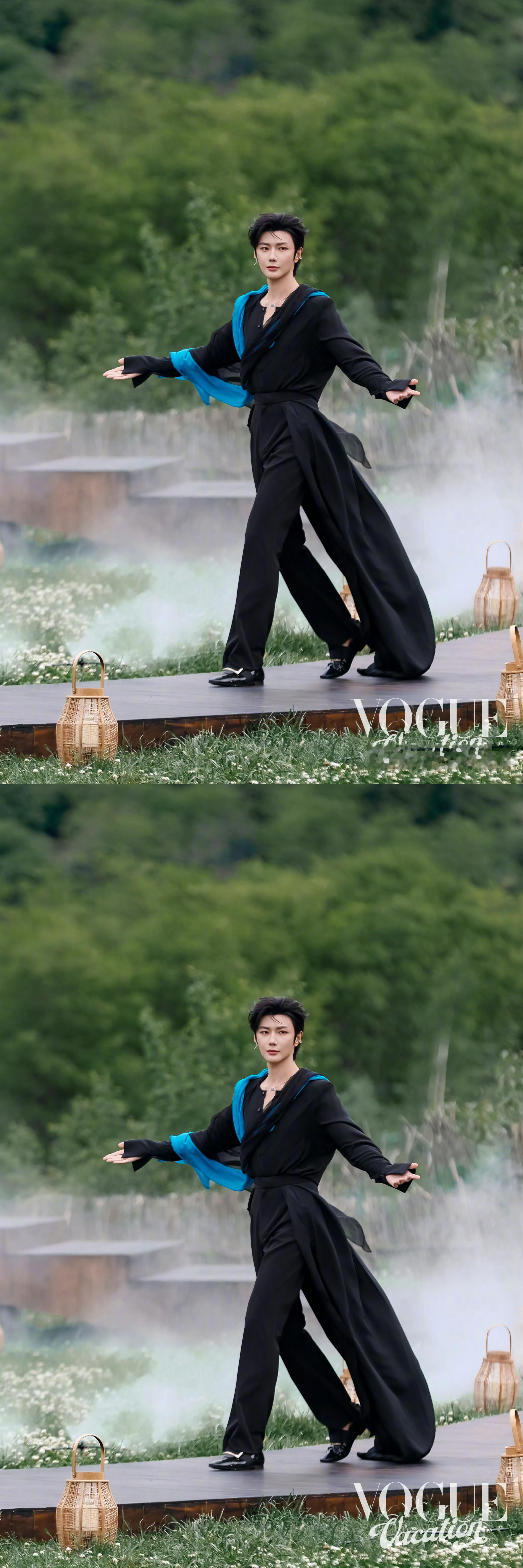 郝熠然VOGUE风毯 郝熠然VOGUE风毯花絮图，轻盈飘逸，郝熠然好帅