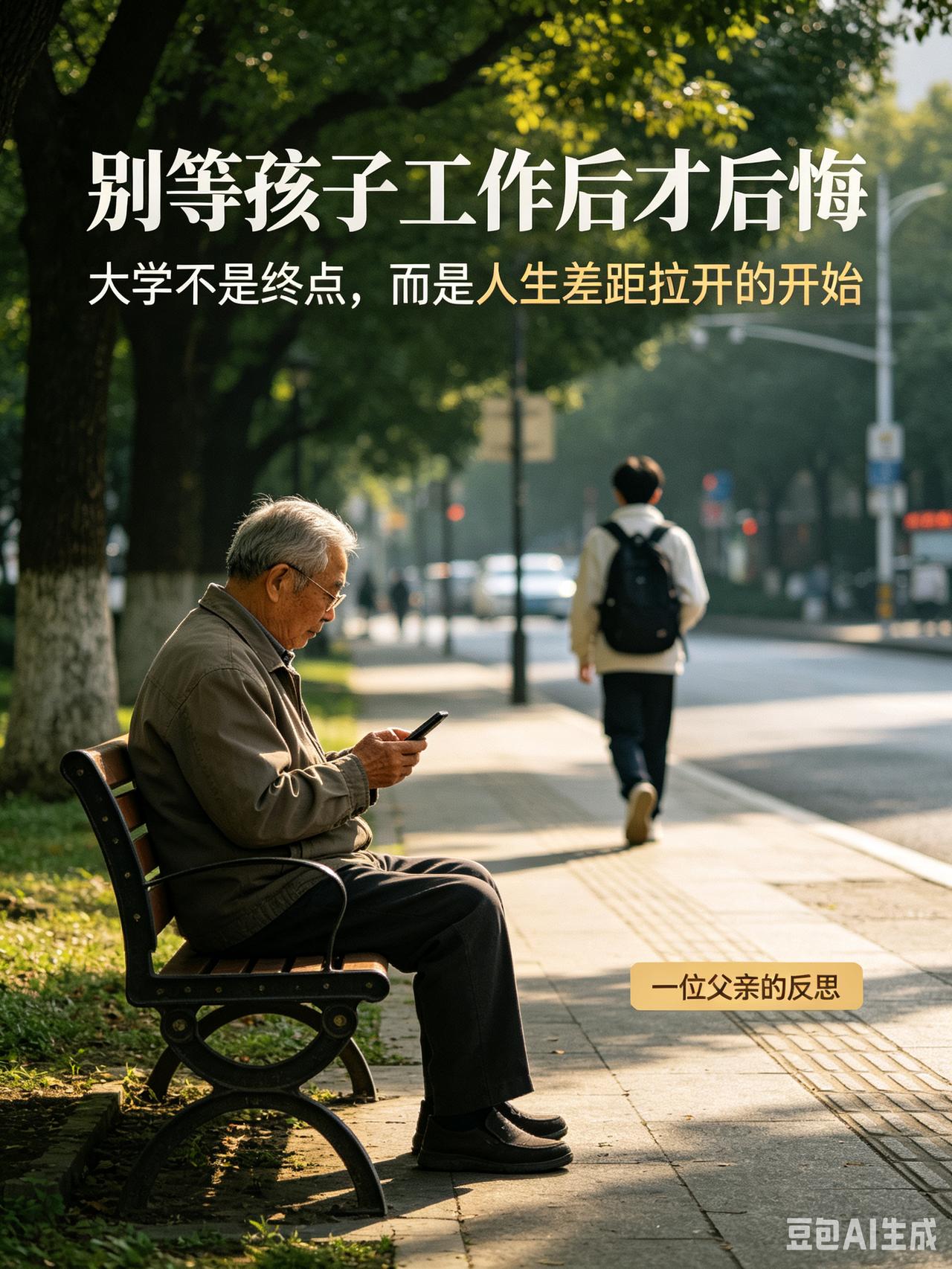 我今年60岁，心里常常藏着一份遗憾。看着身边老伙计们的孩子，要么读研要么读博，毕