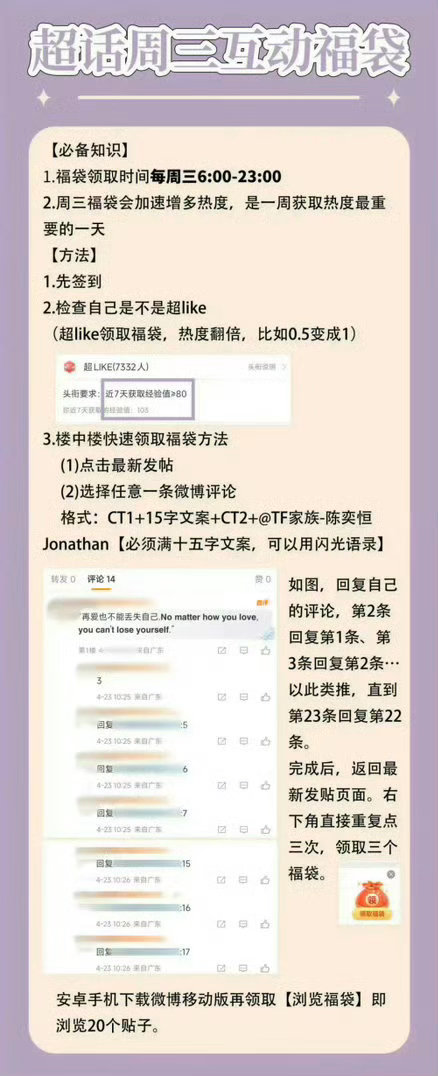 日常目标为💎二❗️今天周三领取福袋增加超话热度网页链接点开陈奕恒陈奕恒超话右下