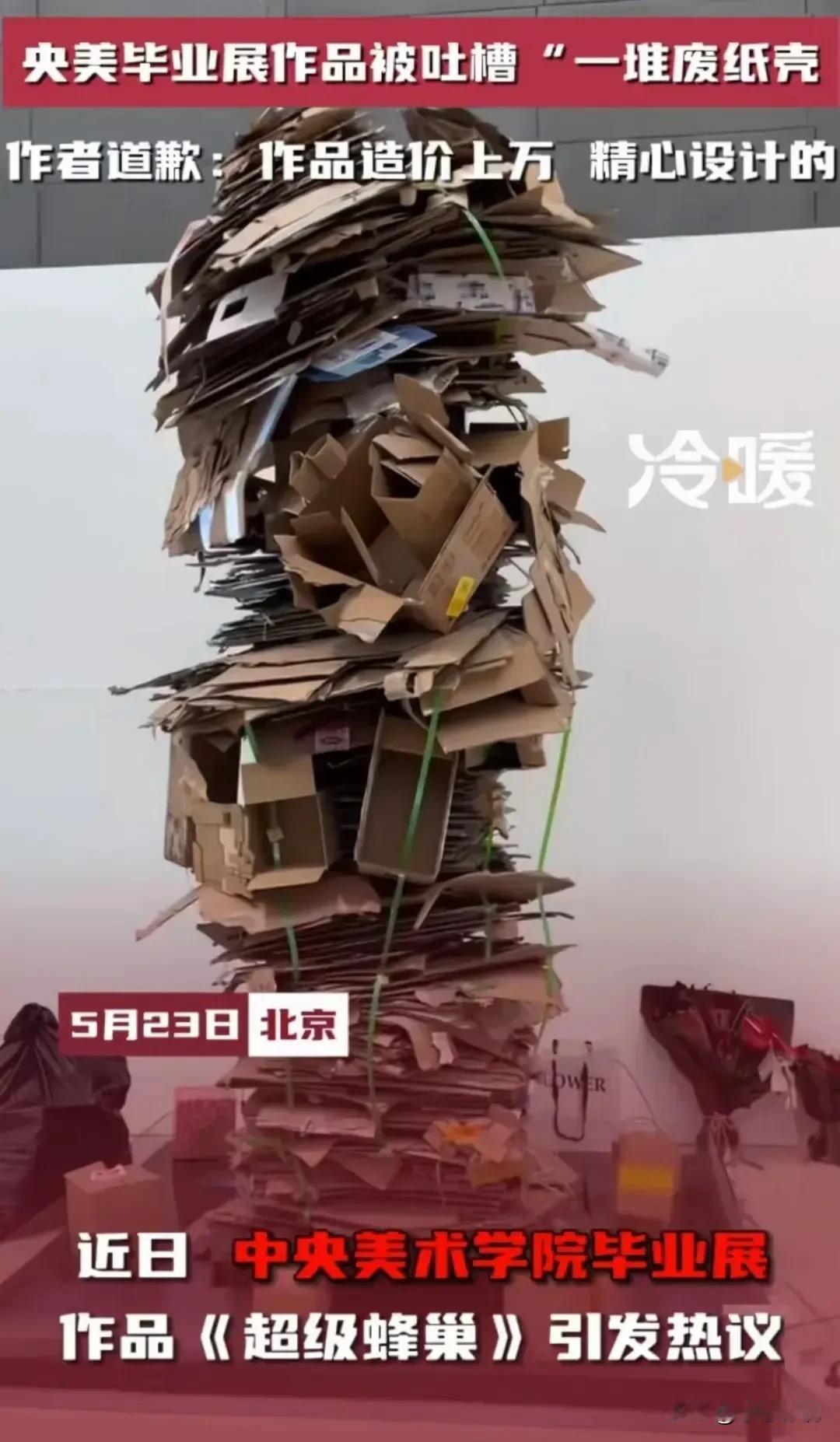 一堆垃圾纸盒子
造价上万
央美毕业学生的设计作品爆火
#央美必设作品# 
近日一