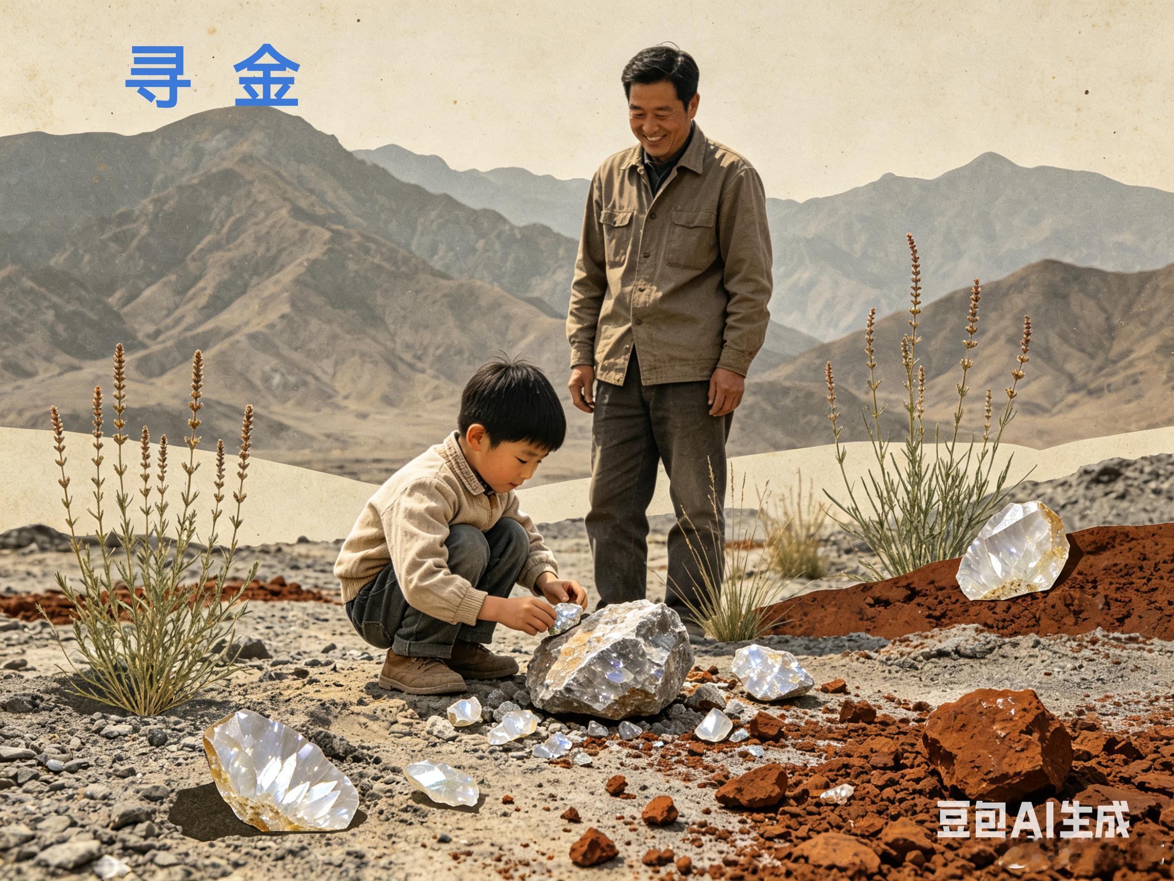 疑发现金矿8岁男童父亲发声 男孩在家庭亲子游过程中，发现了问荆草、云母片、褐铁矿