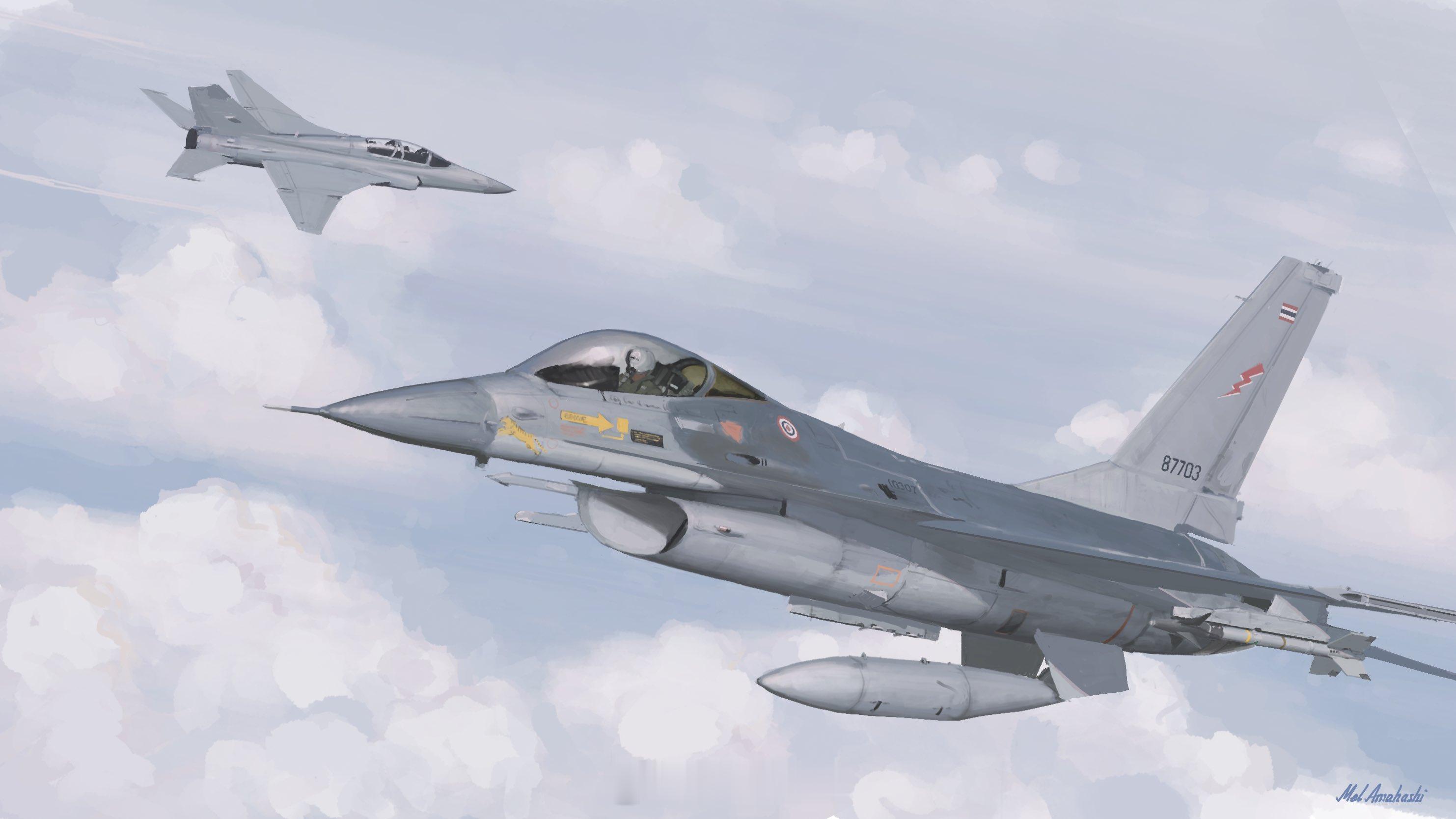 日本up图画新作：缅甸FTC-2000大战泰国F-16A Block 15 OC