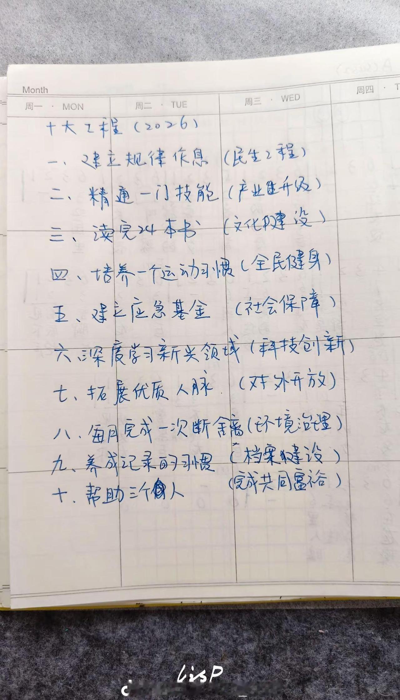 像建设新中国一样建设自己。1.建立规律作息 这是民生工程2.精通一门技能 这是产